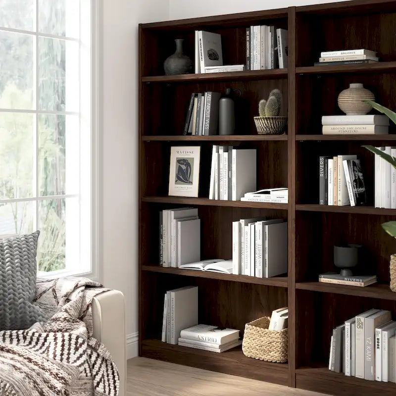 Libreria alta a 5 ripiani con ripiani regolabili - 183 cm H