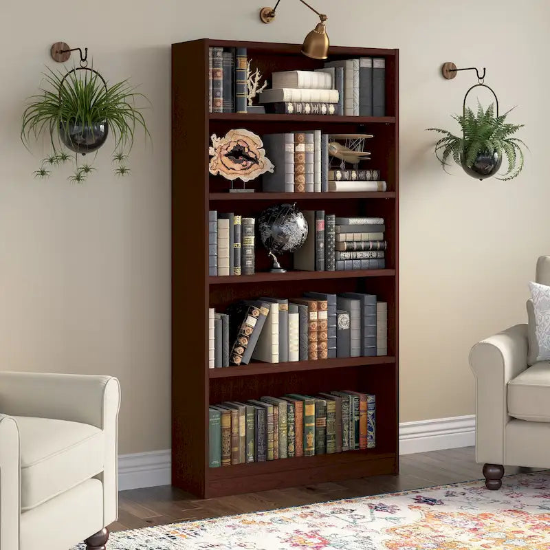 Libreria alta a 5 ripiani con ripiani regolabili - 183 cm H
