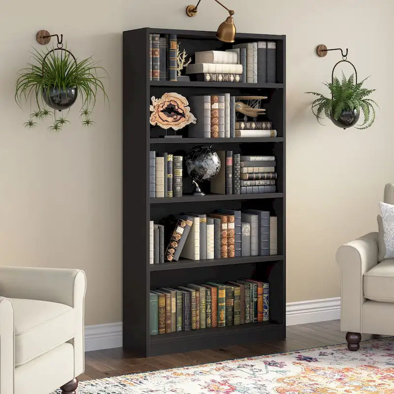 Libreria alta a 5 ripiani con ripiani regolabili - 183 cm H