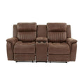 Divanetto Recliner Manuale con Console - Ecopelle Caffè Scuro