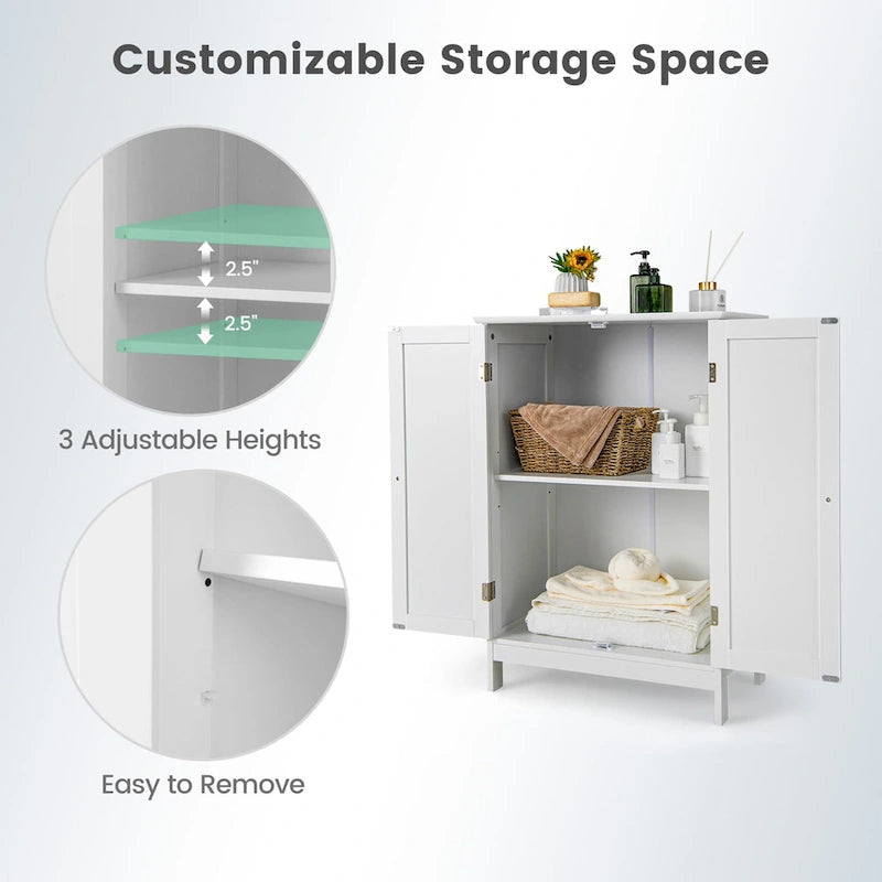 Mobiletto bianco con ante a doppio battente per riporre oggetti - Bagno e Cucina