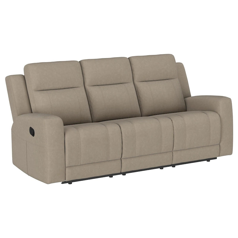 Divano Reclinabile Manuale con Rivestimento in Similpelle - 80W Marrone Tortora