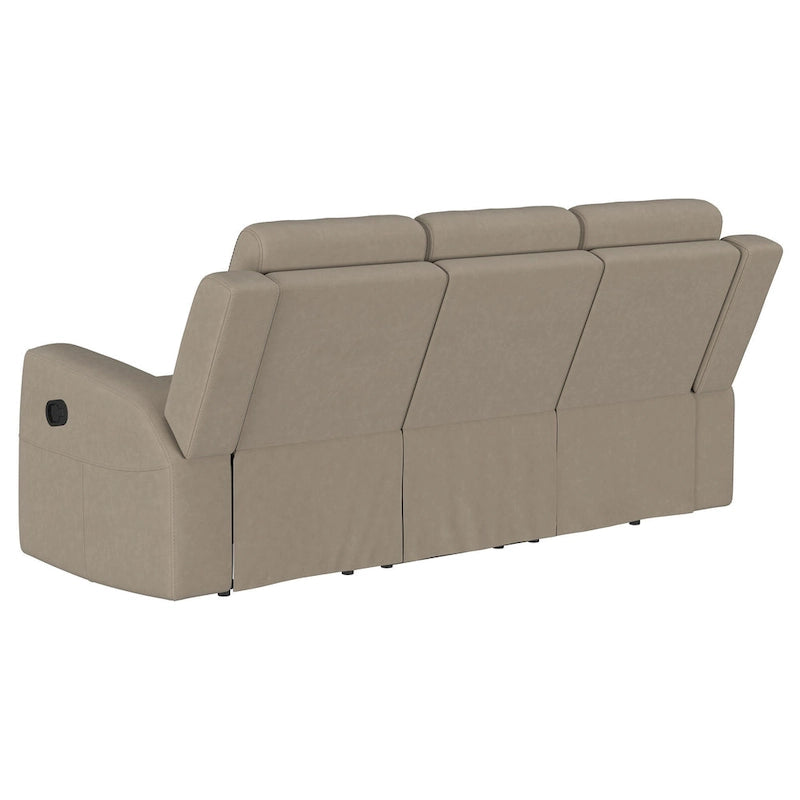 Divano Reclinabile Manuale con Rivestimento in Similpelle - 80W Marrone Tortora