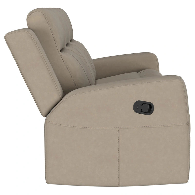 Divano Reclinabile Manuale con Rivestimento in Similpelle - 80W Marrone Tortora