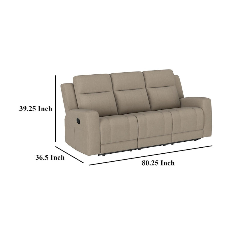 Divano Reclinabile Manuale con Rivestimento in Similpelle - 80W Marrone Tortora