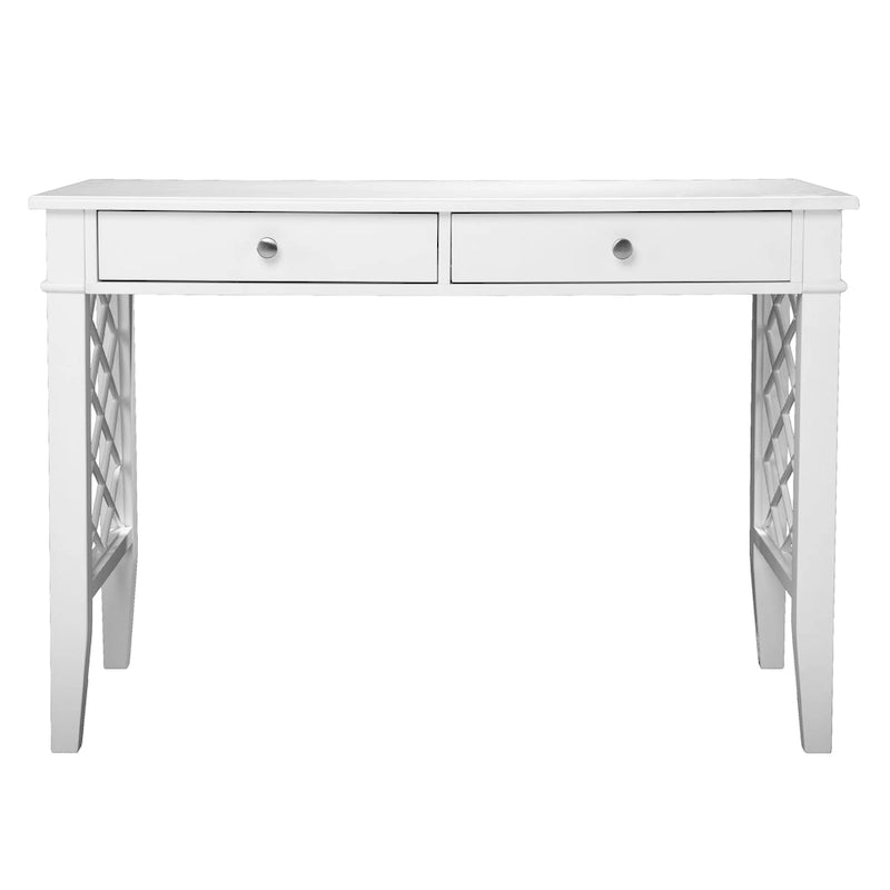 Scrivania bianca con 2 cassetti e gambe a traliccio - 43W