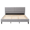 Letto imbottito con pannello grigio scuro - King Size
