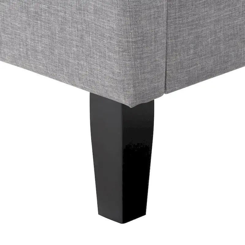Letto imbottito con pannello grigio scuro - King Size