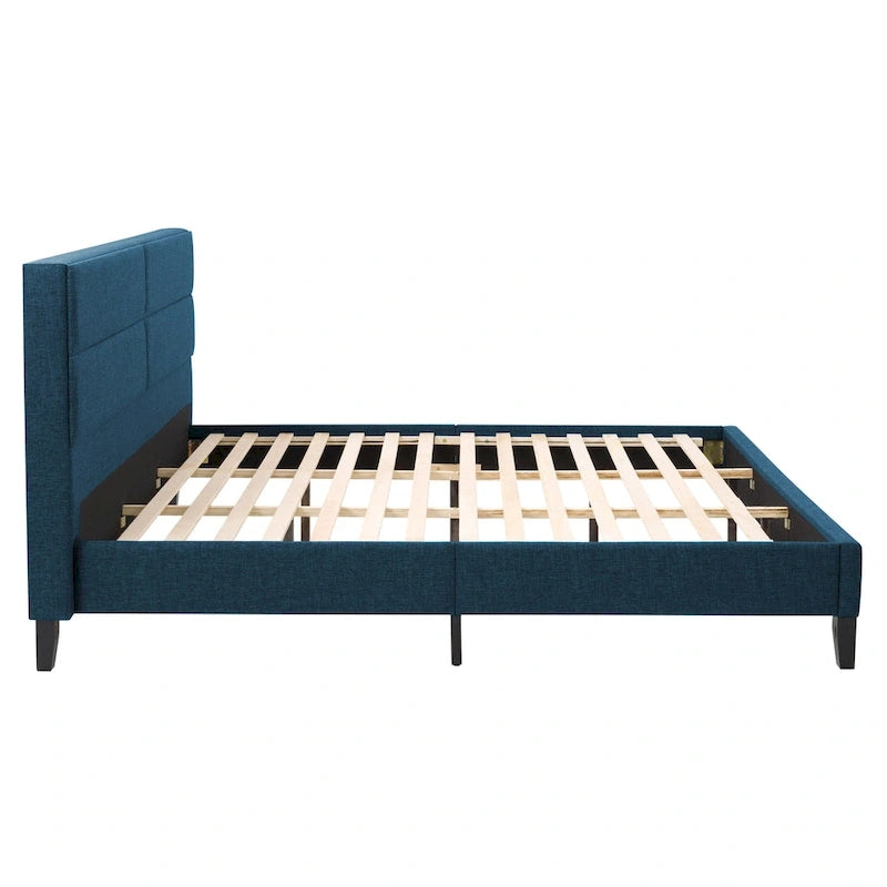 Letto imbottito con pannello grigio scuro - King Size