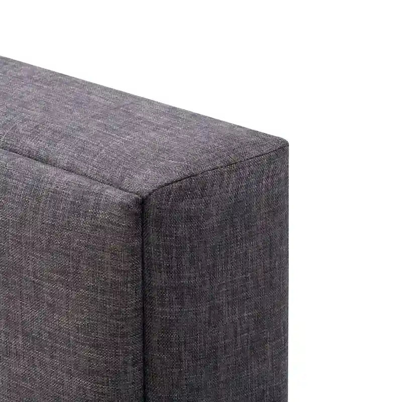 Letto imbottito con pannello grigio scuro - King Size