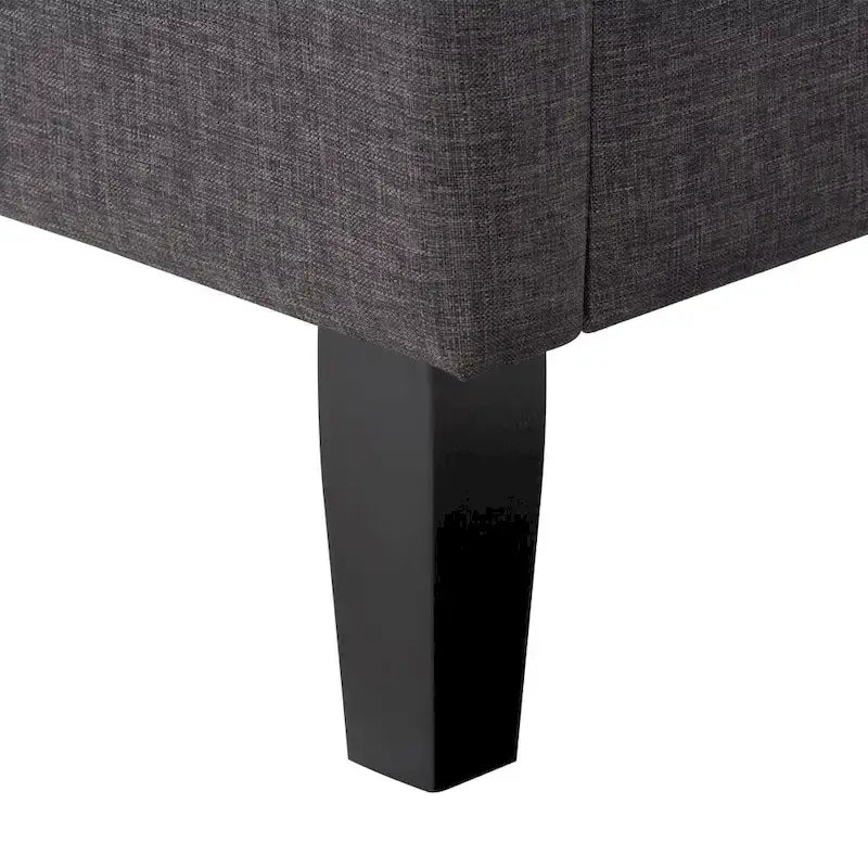 Letto imbottito con pannello grigio scuro - King Size