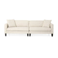 Divano a 4 posti in tessuto contemporaneo con cuscini decorativi e gambe in legno - 101W