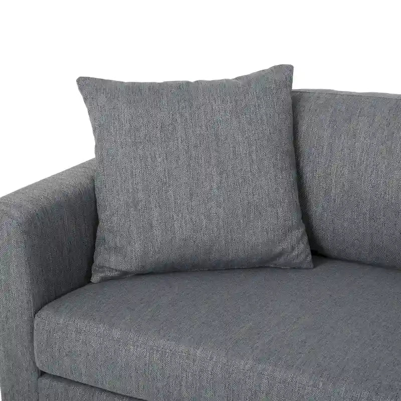 Divano a 4 posti in tessuto contemporaneo con cuscini decorativi e gambe in legno - 101W