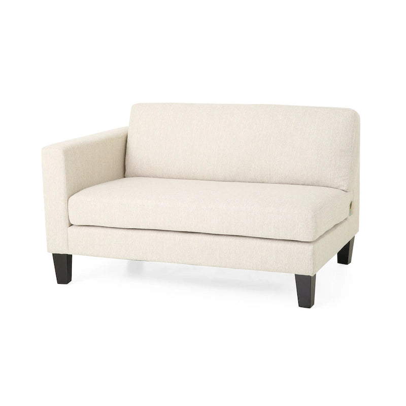 Divano a 4 posti in tessuto contemporaneo con cuscini decorativi e gambe in legno - 101W