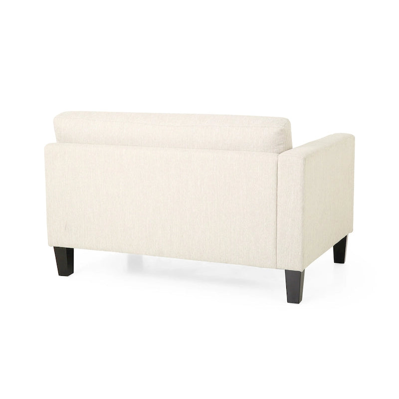 Divano a 4 posti in tessuto contemporaneo con cuscini decorativi e gambe in legno - 101W