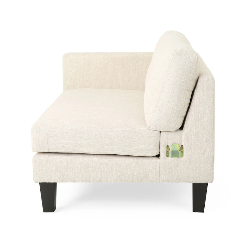 Divano a 4 posti in tessuto contemporaneo con cuscini decorativi e gambe in legno - 101W