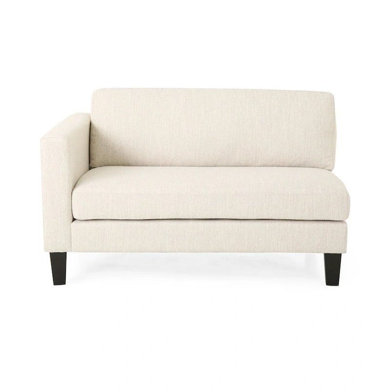 Divano a 4 posti in tessuto contemporaneo con cuscini decorativi e gambe in legno - 101W