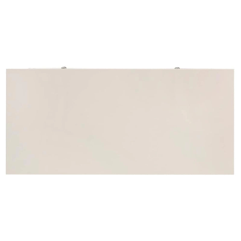 Comodino Bianco con Cassetti Rivestiti in Lino Beige - 3 Cassetti