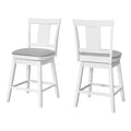 Set Of Two 39 Grey White Counter Height Swivel Full Back Bar Chairs - 19.75