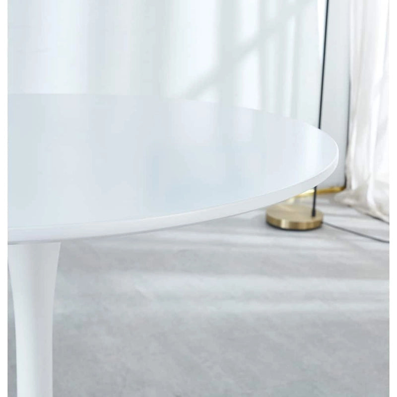 Tavolo da pranzo "White Tulip" da 31,5 pollici in stile scandinavo per 2-4 persone con piano rotondo in MDF, tavolino da caffè per il tempo libero