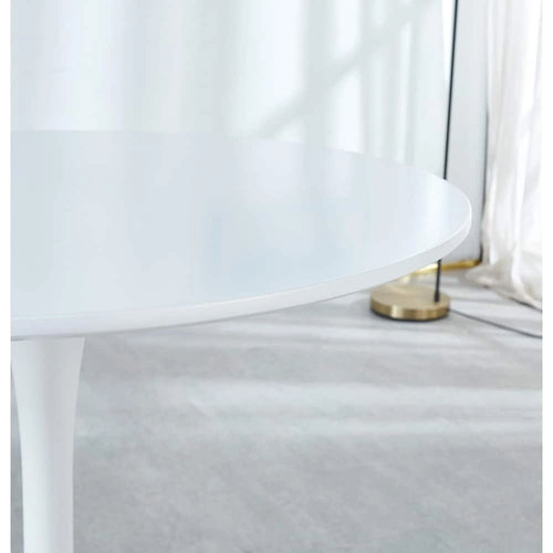 Tavolo da pranzo "White Tulip" da 31,5 pollici in stile scandinavo per 2-4 persone con piano rotondo in MDF, tavolino da caffè per il tempo libero
