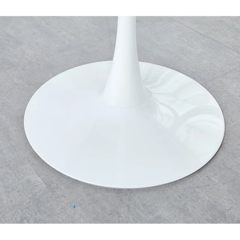 Tavolo da pranzo "White Tulip" da 31,5 pollici in stile scandinavo per 2-4 persone con piano rotondo in MDF, tavolino da caffè per il tempo libero