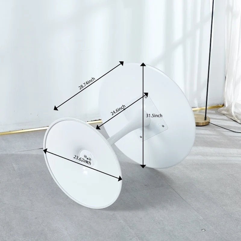 Tavolo da pranzo "White Tulip" da 31,5 pollici in stile scandinavo per 2-4 persone con piano rotondo in MDF, tavolino da caffè per il tempo libero