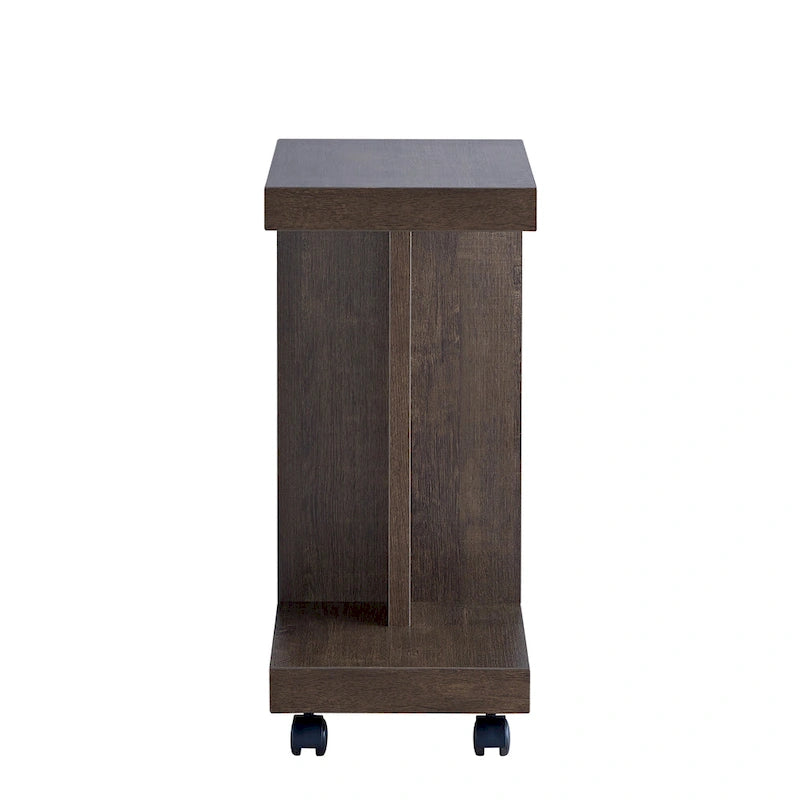 Tavolino laterale mobile moderno con 1 ripiano e ruote bloccabili - 45 cm