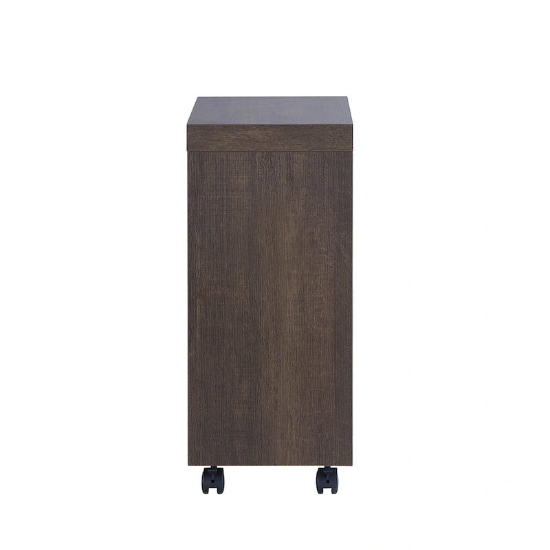 Tavolino laterale mobile moderno con 1 ripiano e ruote bloccabili - 45 cm