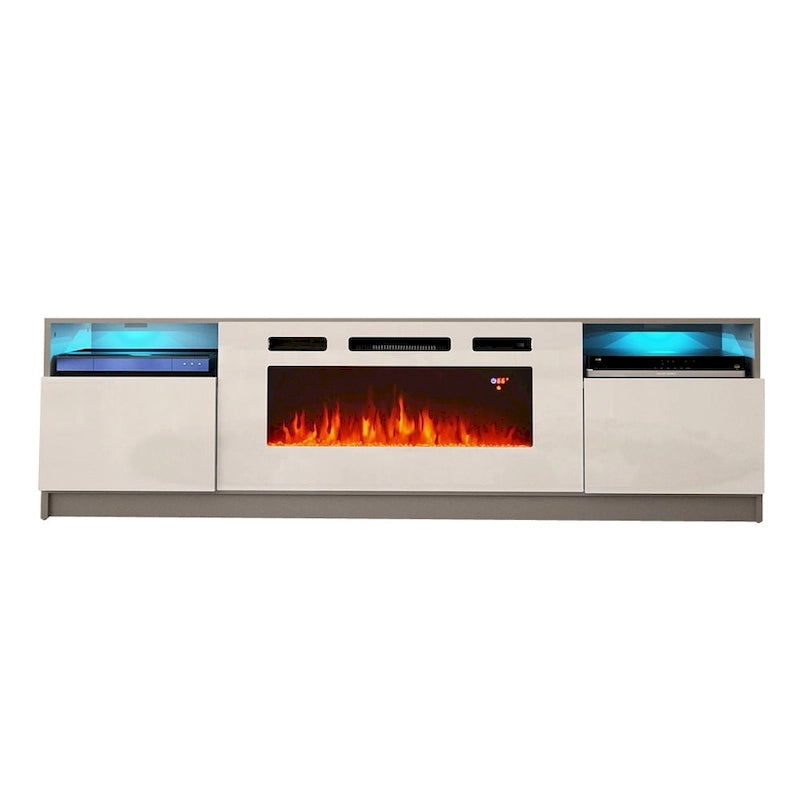 Mobile TV con caminetto elettrico con luci LED e telecomando - 78.7W
