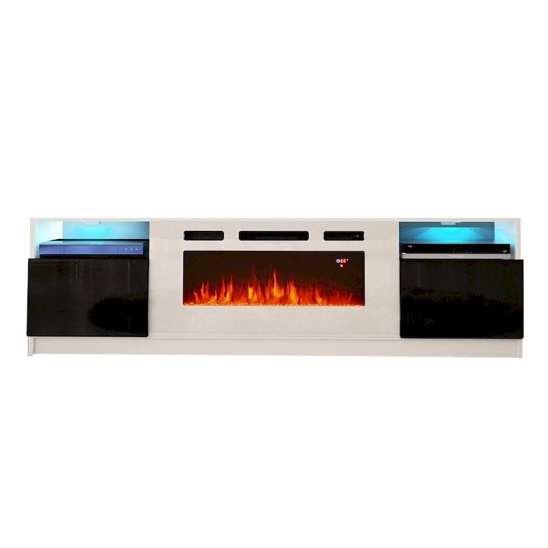 Mobile TV con caminetto elettrico con luci LED e telecomando - 78.7W