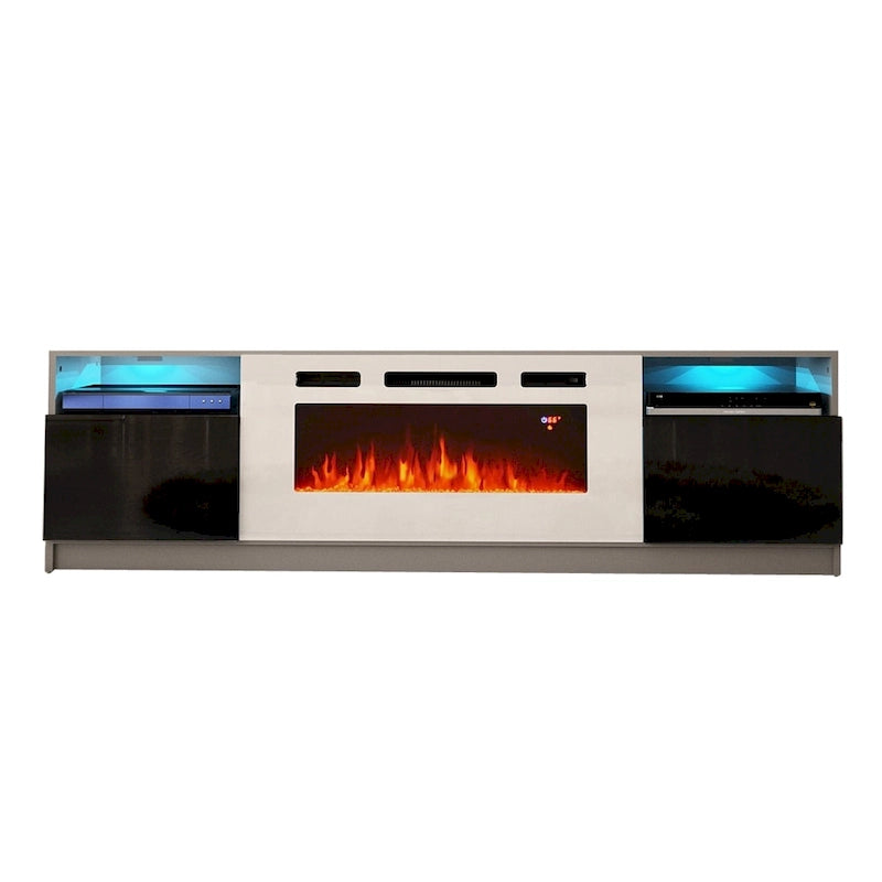 Mobile TV con caminetto elettrico con luci LED e telecomando - 78.7W