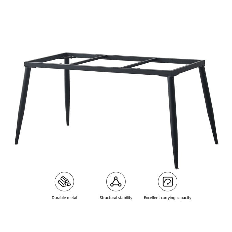 Tavolo da Pranzo Rettangolare con Piano in Pietra e Base in Acciaio al Carbonio - 70,8W