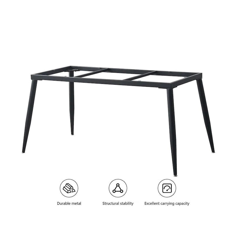 Tavolo da Pranzo Rettangolare con Piano in Pietra e Base in Acciaio al Carbonio - 70,8W