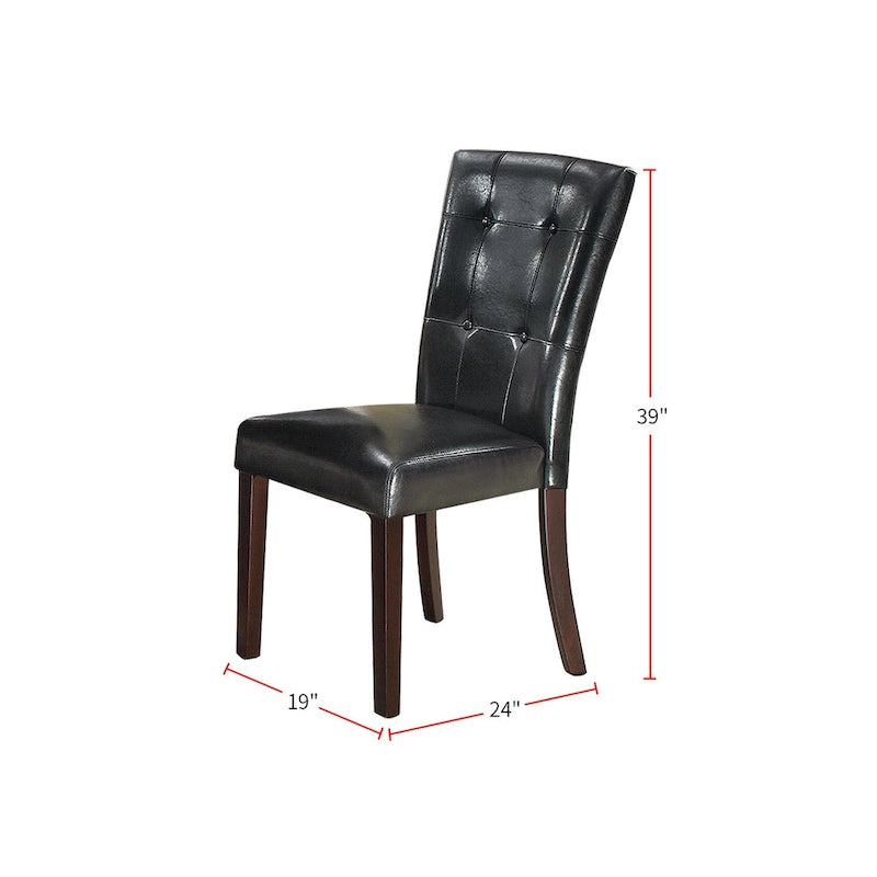Sedie da Pranzo in Similpelle Trapuntata con Struttura in Legno - Set da 2