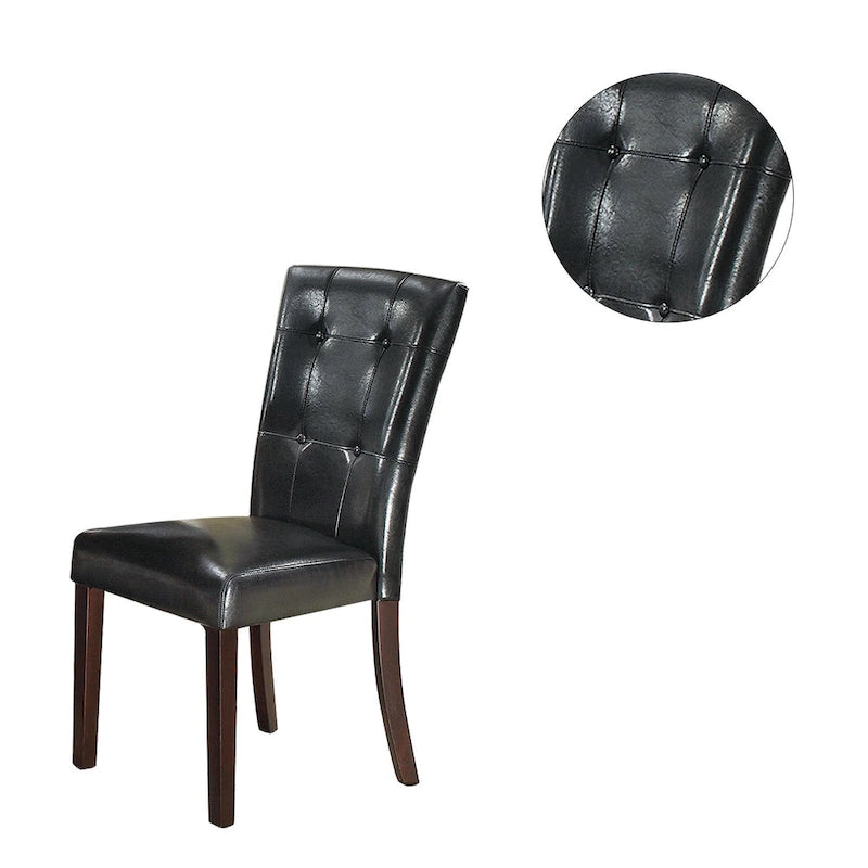 Sedie da Pranzo in Similpelle Trapuntata con Struttura in Legno - Set da 2