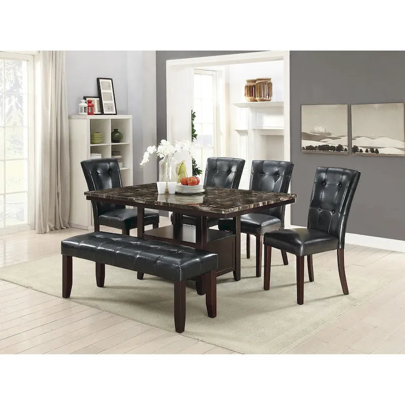 Sedie da Pranzo in Similpelle Trapuntata con Struttura in Legno - Set da 2