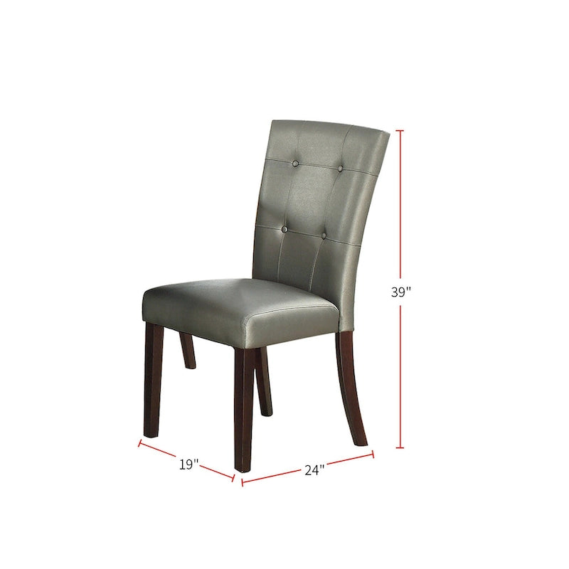 Sedie da Pranzo in Similpelle Trapuntata con Struttura in Legno - Set da 2