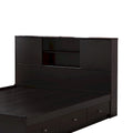 Twin Bookcase Headboard with 2 Sliding Doors, Red Cocoa