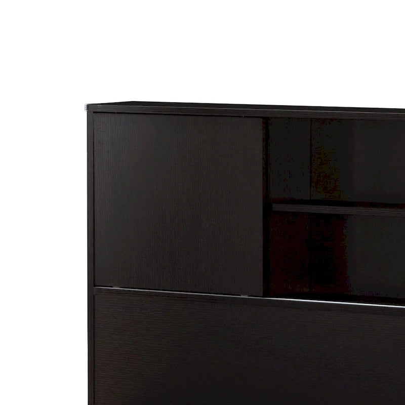 Testata letto libreria singola con 2 ante scorrevoli - Rosso Cacao