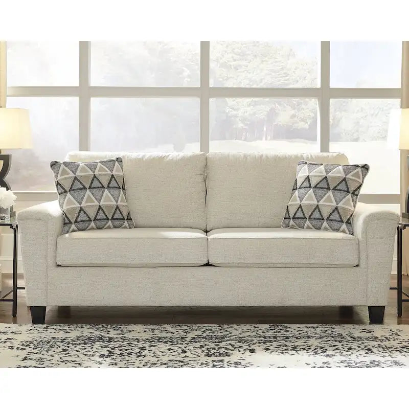 Divano contemporaneo in ciniglia con braccioli dritti - 89W x 38D x 39H