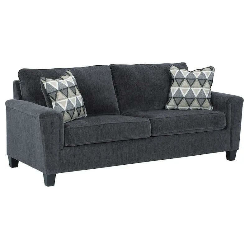 Divano contemporaneo in ciniglia con braccioli dritti - 89W x 38D x 39H