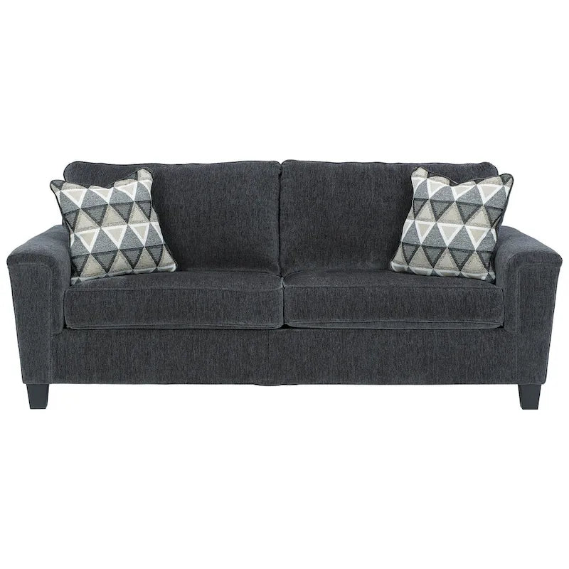 Divano contemporaneo in ciniglia con braccioli dritti - 89W x 38D x 39H