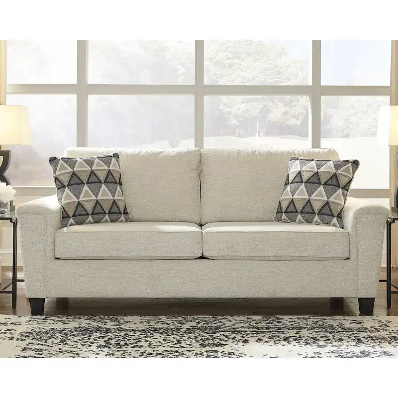 Divano contemporaneo in ciniglia con braccioli dritti - 89W x 38D x 39H