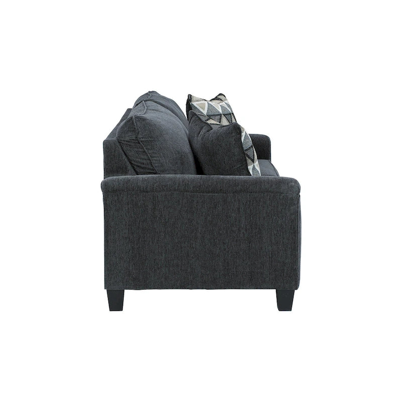 Divano contemporaneo in ciniglia con braccioli dritti - 89W x 38D x 39H