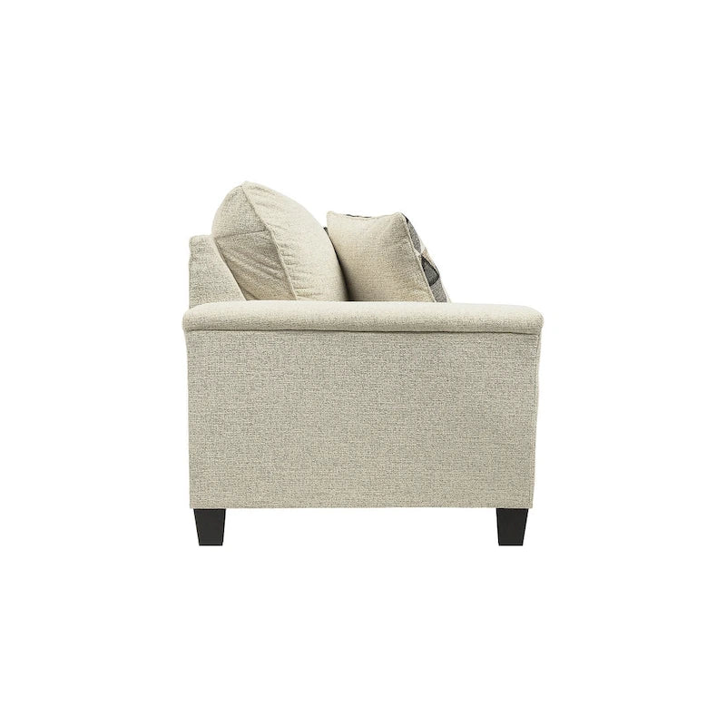Divano contemporaneo in ciniglia con braccioli dritti - 89W x 38D x 39H
