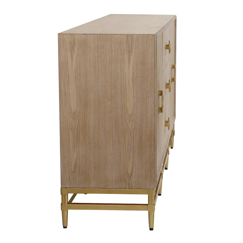 Credenza coloniale con 4 ante e 3 cassetti - Rovere anticato