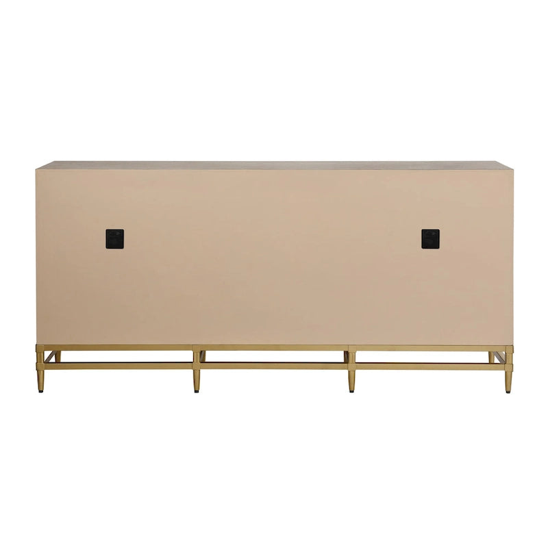 Credenza coloniale con 4 ante e 3 cassetti - Rovere anticato