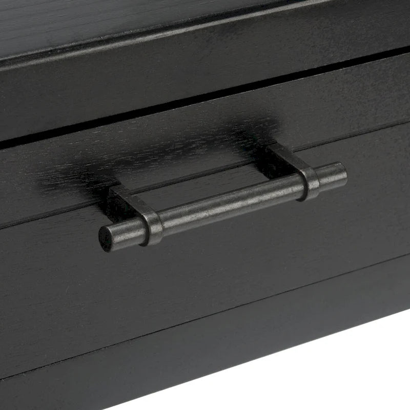Tavolino d'appoggio con 1 cassetto, ripiano geometrico e gambe tornite - 19L x 16P x 26A