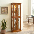 Vetrinetta Illuminata con 6 Ripiani e Ante in Vetro - 70H